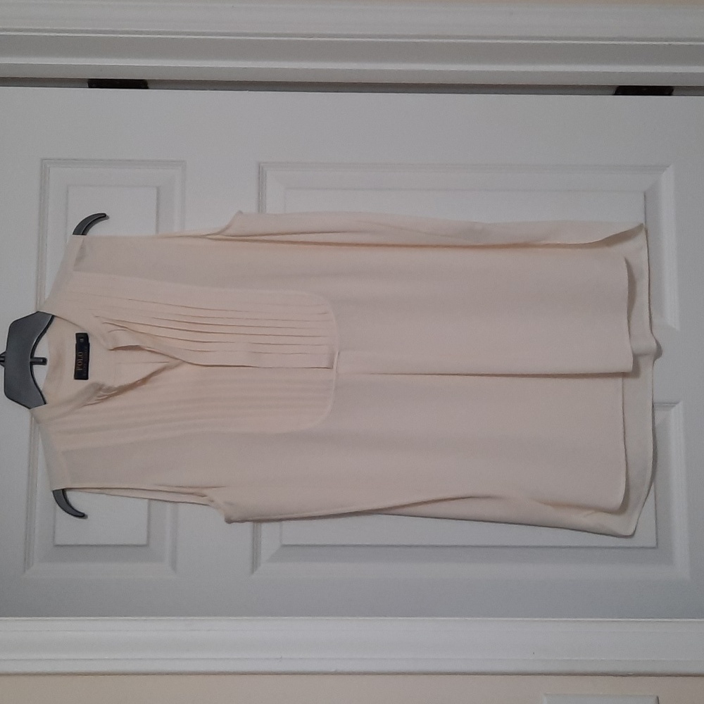 Polo Ralph Lauren 14 Cream Sheer Sleeveless Tunic Blouse